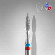 STALEKS Diamond Nail Drill Bit DUO Flame Red-Blue EXPERT | Head Ø 2.1 mm / Working Part 8 mm