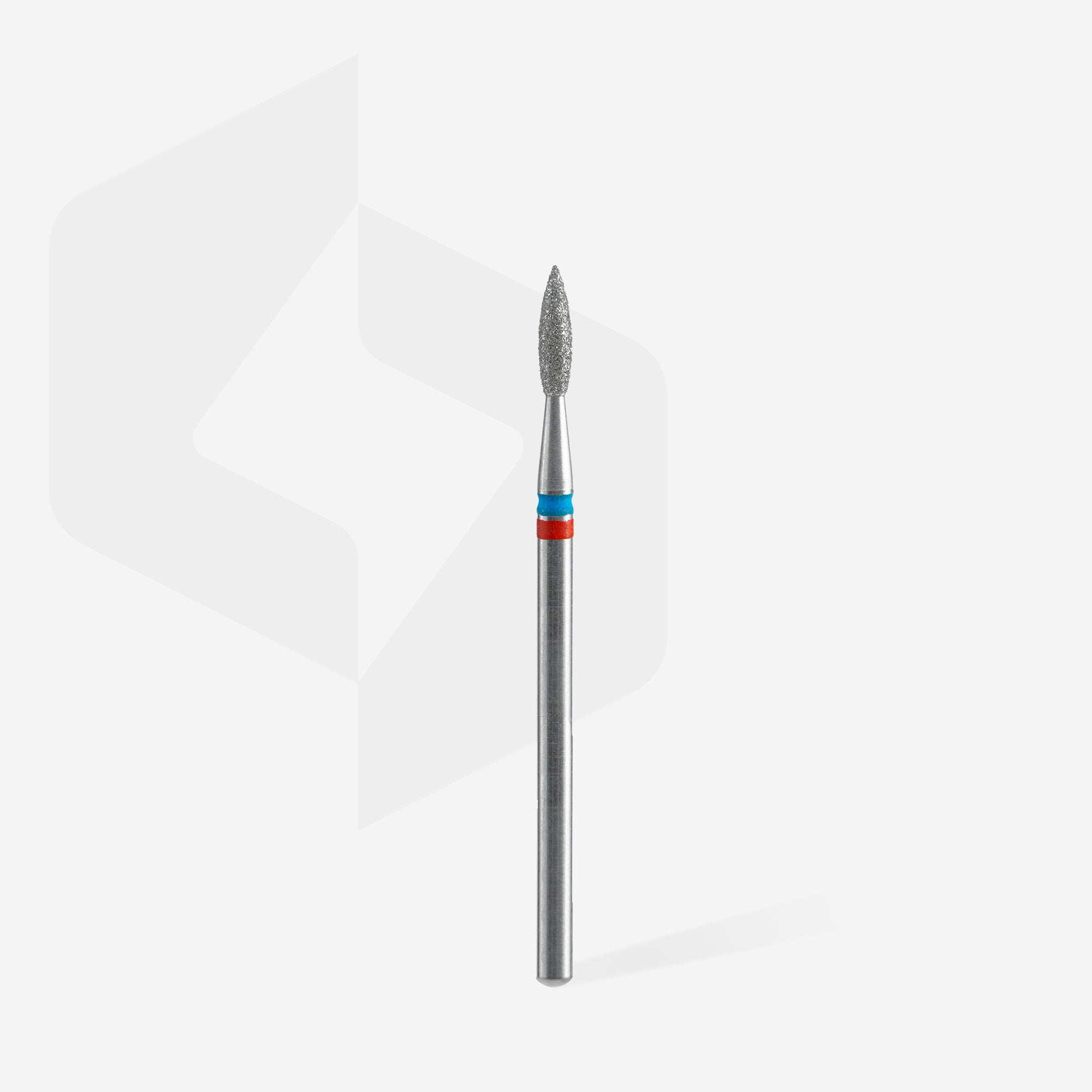 STALEKS Diamond Nail Drill Bit DUO Flame Red-Blue EXPERT | Head Ø 2.1 mm / Working Part 8 mm
