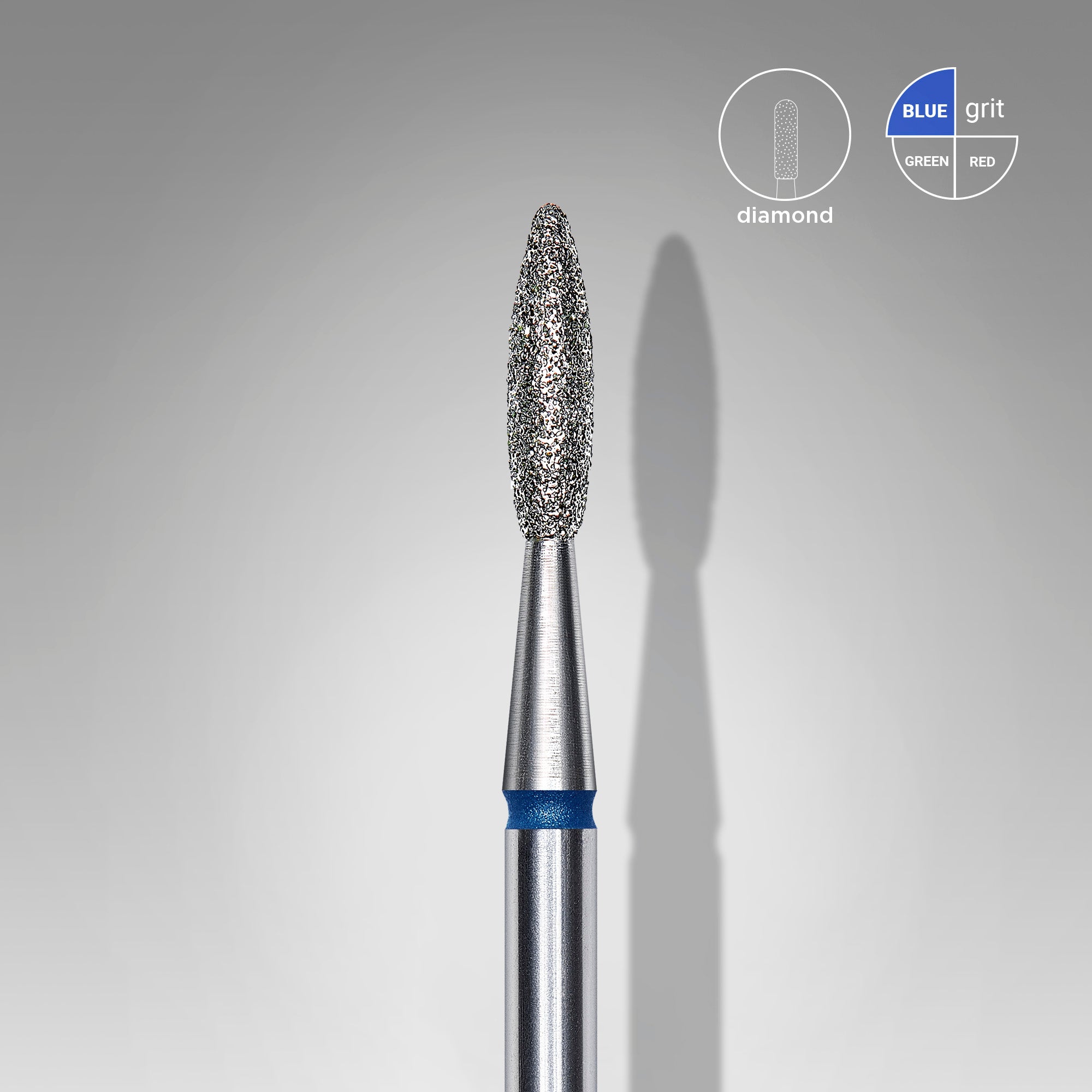 STALEKS Diamond Nail Drill Bit Flame Blue EXPERT | Head Ø 2.1 mm / Working Part 8 mm