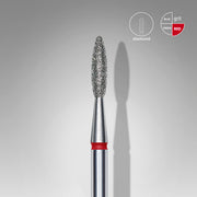 STALEKS Diamond Nail Drill Bit Flame Red EXPERT | Head Ø 2.1 mm / Working Part 8 mm